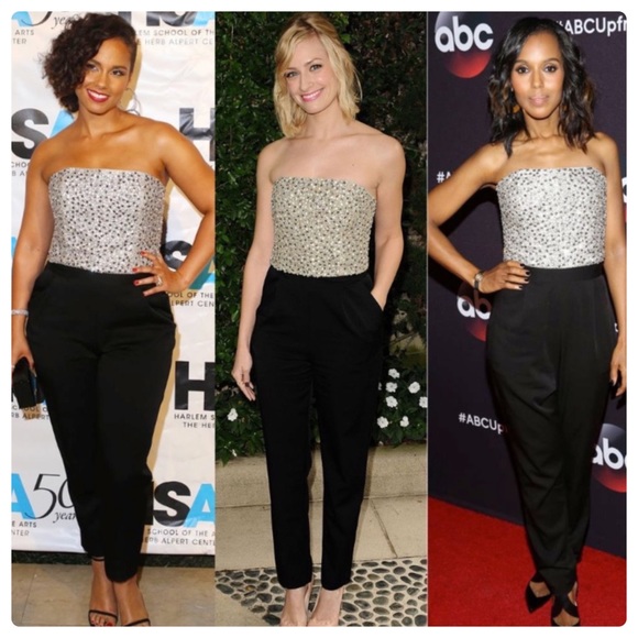 ALICE + OLIVIA Jeri Beaded Strapless Jumpsuit - Picture 7 of 15